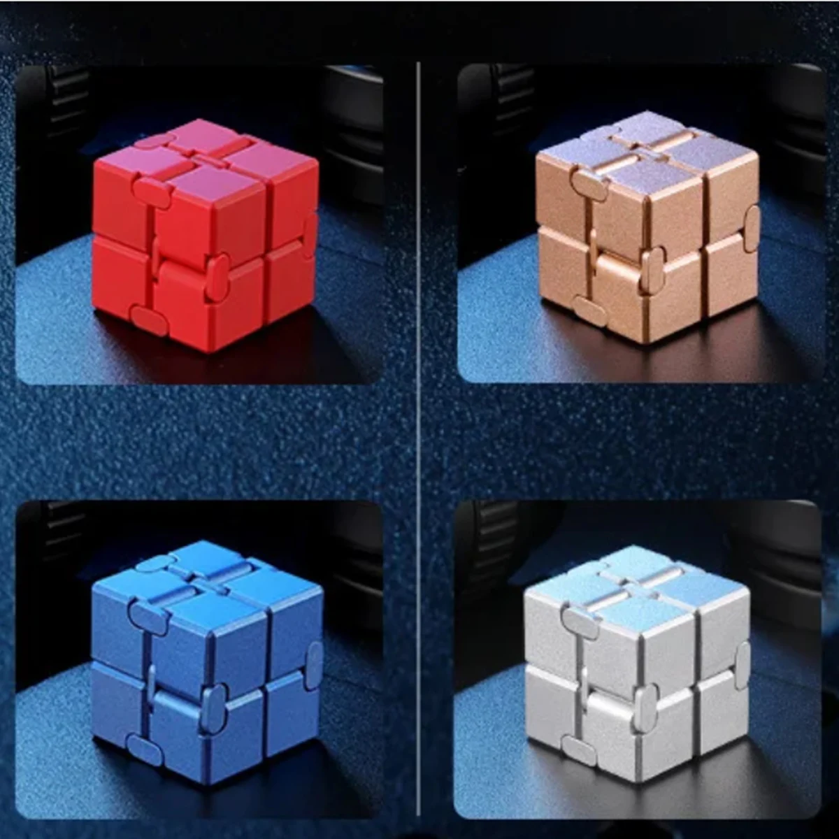Aluminiumlegering Metaal Oneindige Magische Kubus Anti Stress Fidget Speelgoed Gemakkelijk Spelen Hand Spinner Kantoor Kubieke Stress Reliever Speelgoed