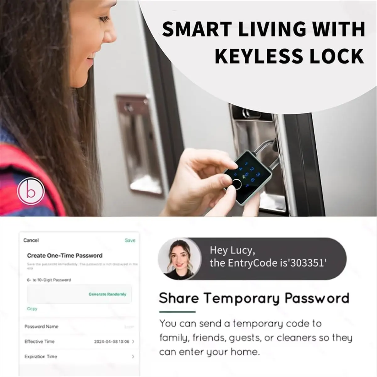 TTLOCK Smart Padlock APP Control Waterproof Password IC Card Suitcase Electronic Door Lock for Gym Outdoor