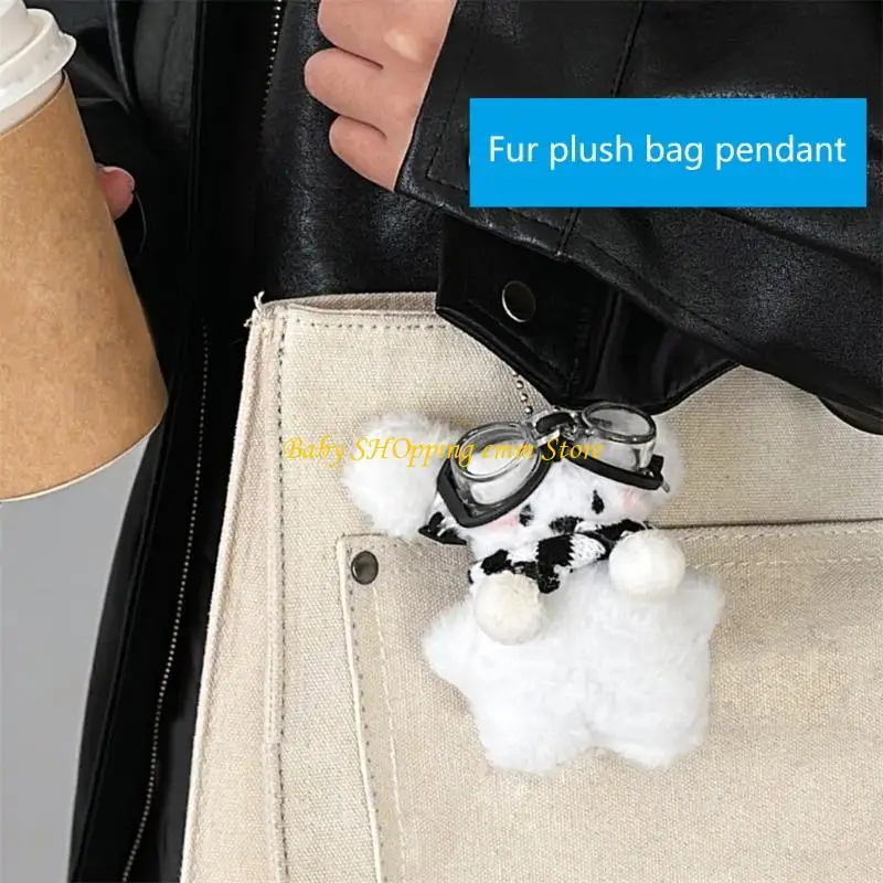 23GD Portable Dog Dog Charchain Charchain With Blue Bowknot và Mini Túi Độ bền Kimt Clasp cho lô Trang trí xe hơi