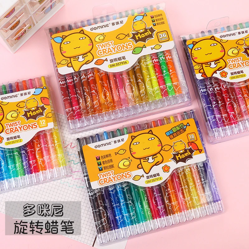 36/12 Pcs Rotate Color Crayola Washable Crayons for Kids Bulk Crayons for Toddler Arts & Crafts, Back to School Supplies Crayons