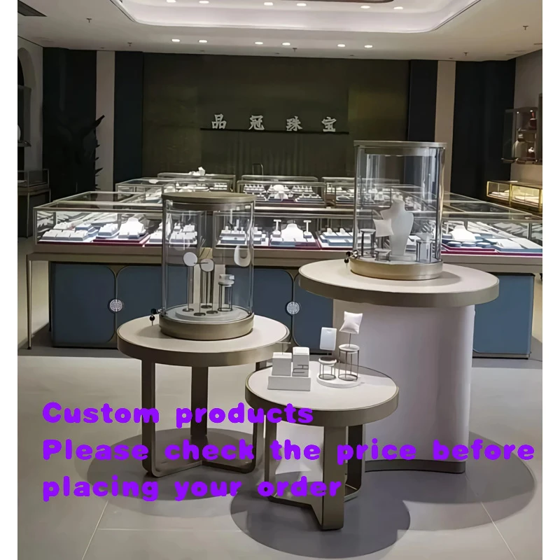 custom.Table Top Jewelry Glas showcase Jewelry showcase White High-end Luxury Jewelry showcase Display Counter
