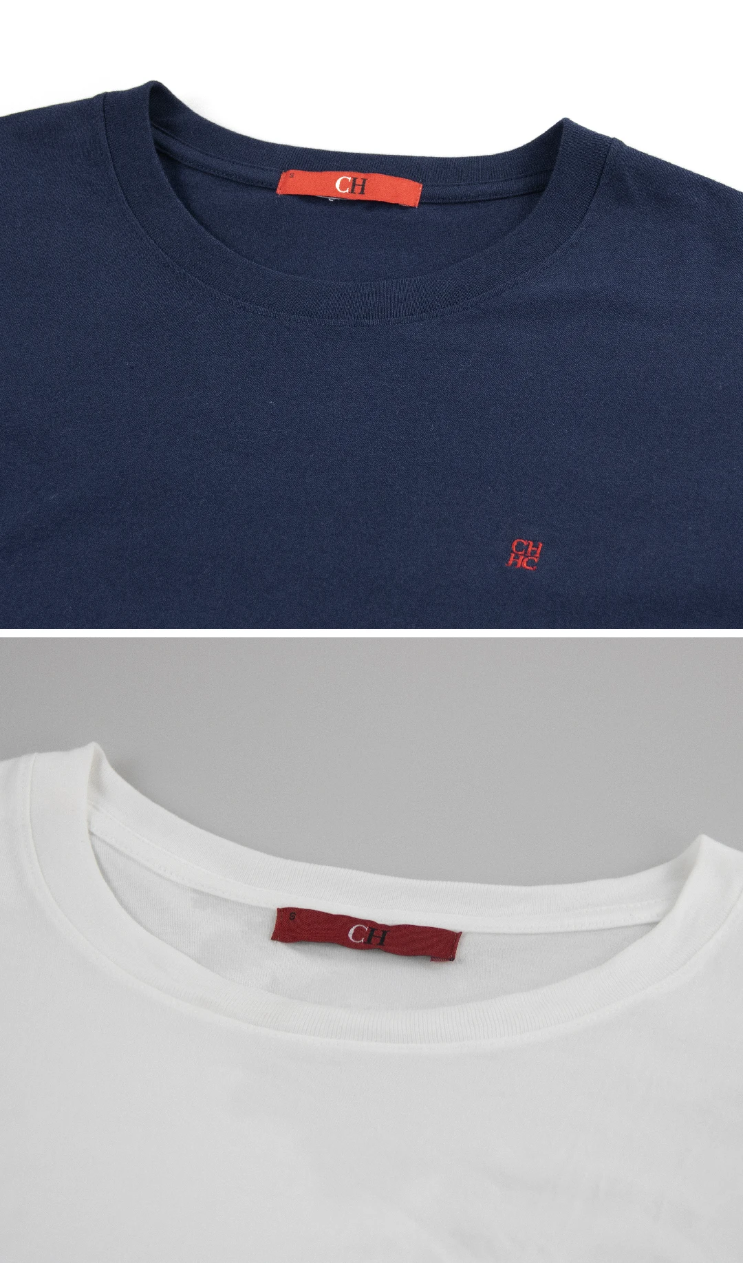 CH Besticktes Einfarbiges Kurzarm-T-Shirt für Herren Rundhals Regular Fit Klassisch Zeitlos Premium-Stoff Lässige Alltags-Oberteile – Detail 16