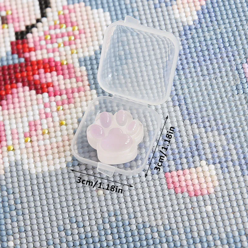 Cartoon Paw Night Light Decor Bead Printed Diamond Painting Positioner, Random Color Canvas Fixer DIY Craft Supplies