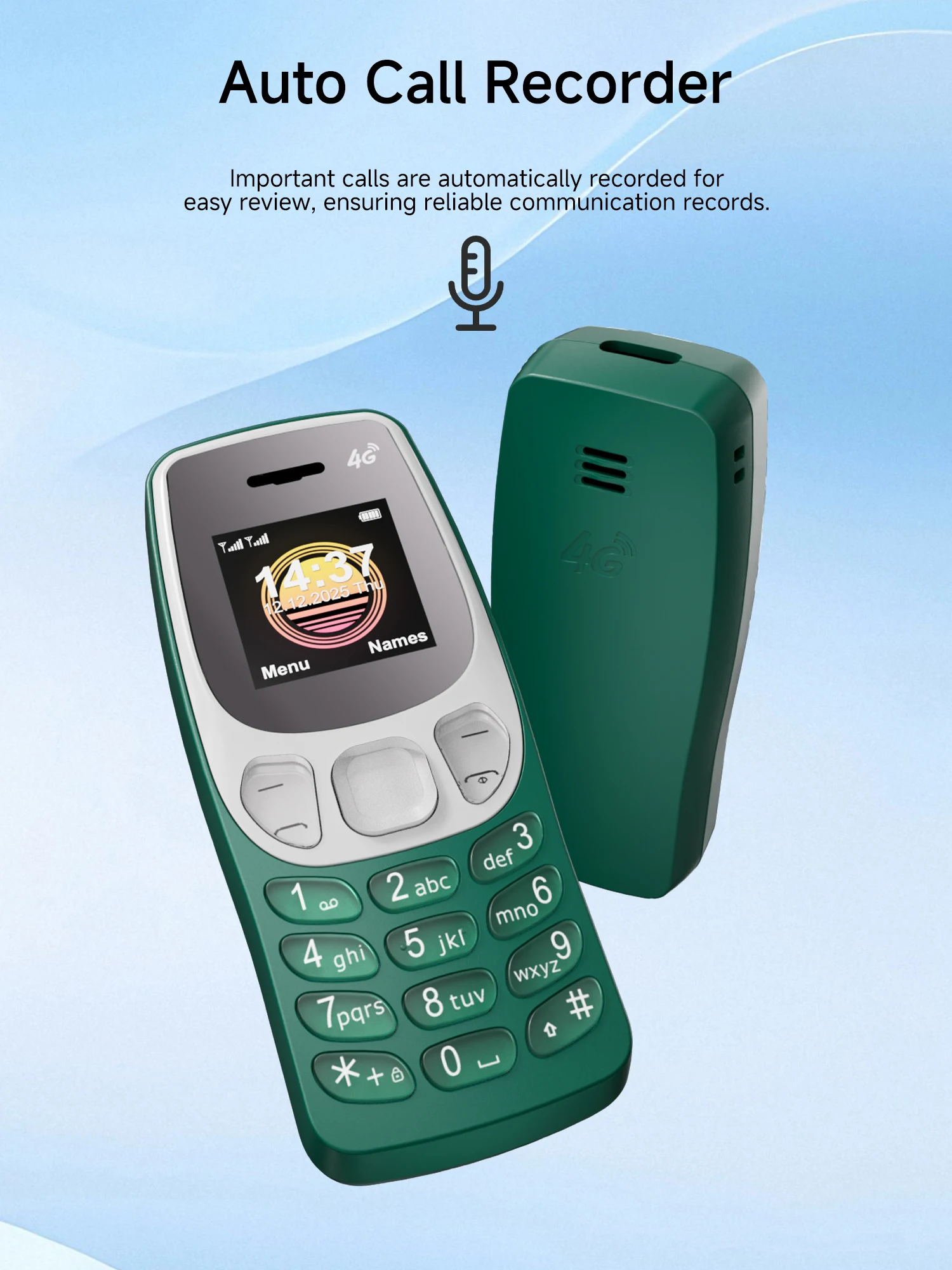 New SERVO BM80 4G LTE Mini Mobile Phone Dual SIM Speed Dial Auto Redial Auto Call Recorder Music Player Small Phone Blacklist