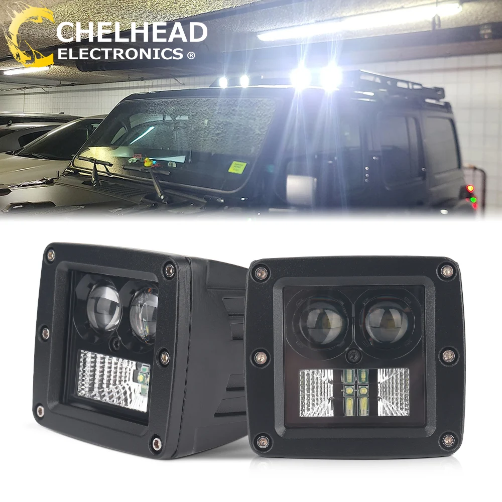 

6000K Cubes Led Pods Lights Автомобильное DRL Светодиодное рабочее освещение для пикапа прицепа 4WD 4x4 Внедорожная лодка ATV UTV RV Мотоциклы