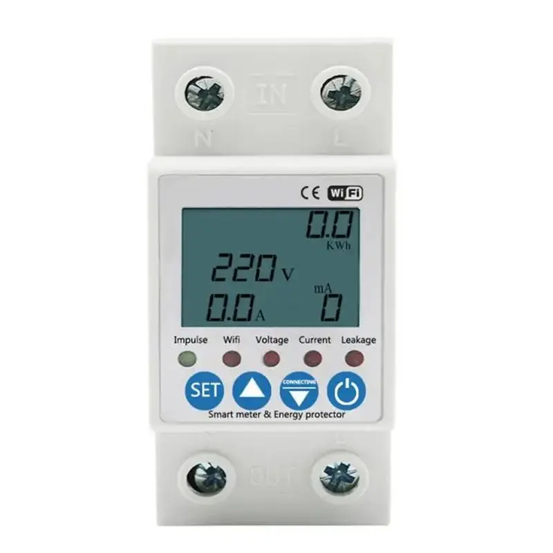 Professional Tool Graffiti Metering Circuit Breaker 63A Wifi Smartphone Control Switch Leakage Wireless Remote Control Remote Me