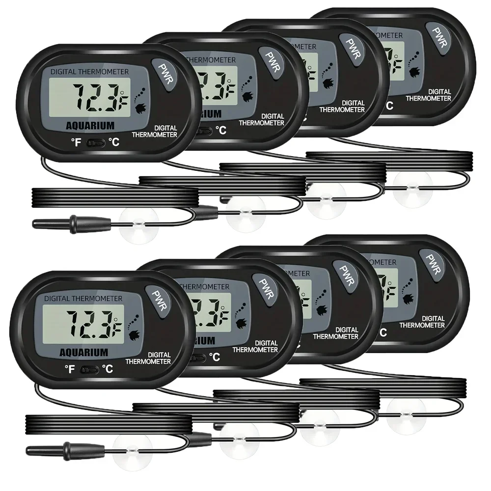 /8pcs lcd digitales Aquarium thermometer, Aquarium thermometer mit wasserfester Sensors onde und Saugnapf für Reptilien