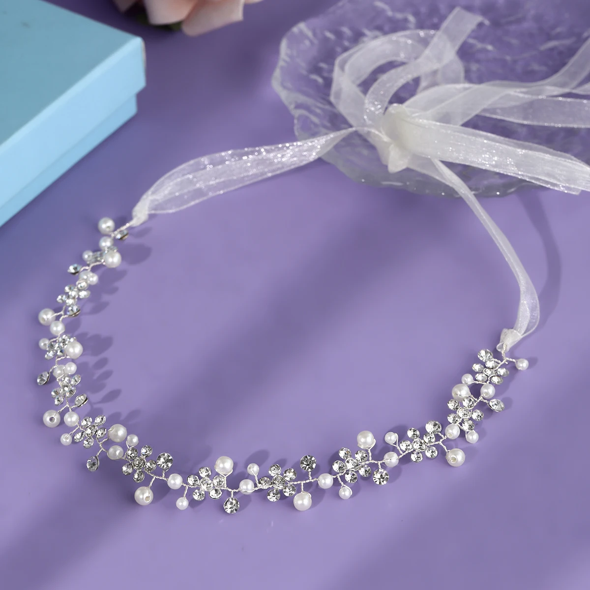 Simple Silver Hair Vine Pearl Hairband Headpiece Classic Handmade Flower Hair Jewelry Accessories Elegant Bridesmaid Headbands