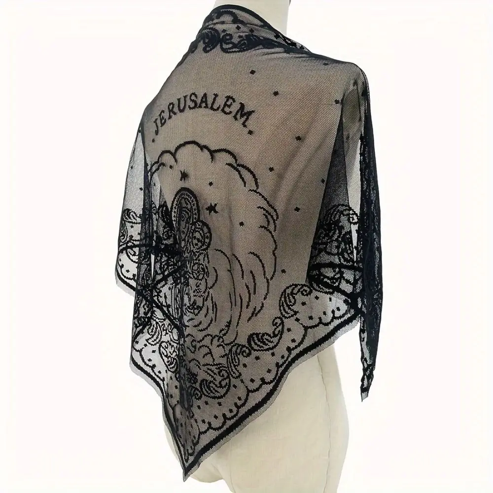 

Vintage Hollow Out Lace Scarf Embroidery Thin Foulard Bandana Solid Color Lace HandkerChiefs for Women