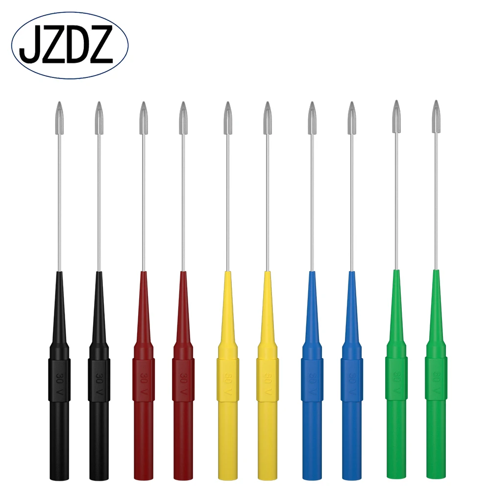 JZDZ 10pcs 1mm Test Probe Needle Mul-timeter Stainless Puncture Back Probe Pin 4mm banana socket Inspection tool J.30009+