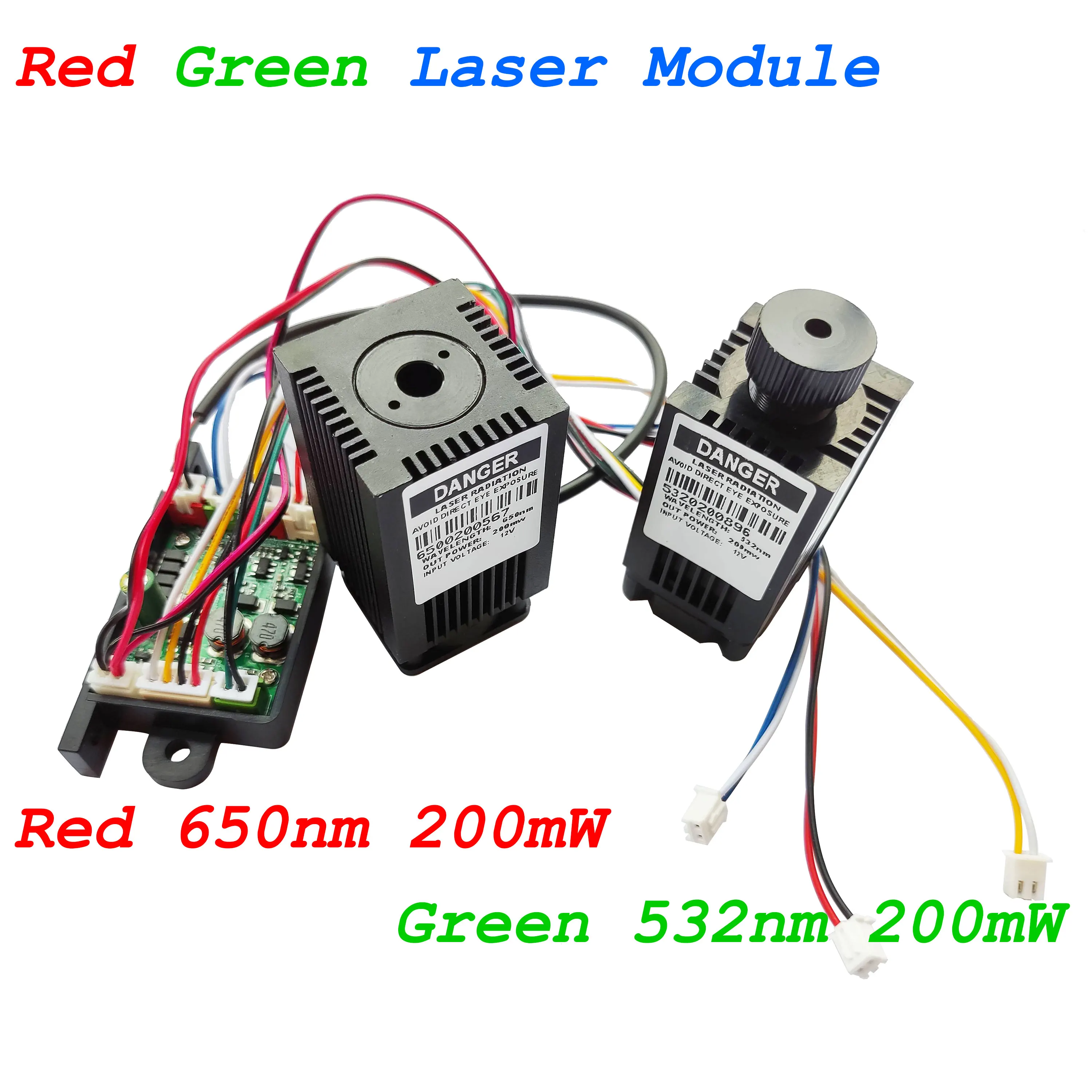 Red  Green Laser Module 200mW 532nm and 650nm Laser with TTL driver board