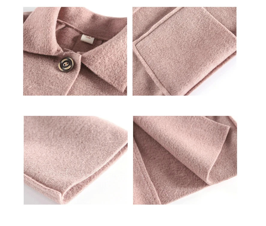 Kinder Winter Wolle Mischung Mäntel Vintage Mode Teen Mädchen beige lange Jacken warme Oberbekleidung dicke Jacke Kind 7 8 10 12 Jahre alt – Detail 4