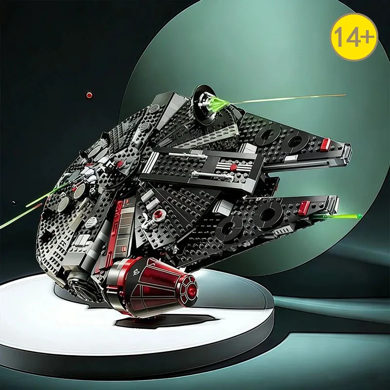 New MOC 1579PCS Falcon Black Aircraft Vehicle Dark Spaceship Model Home Ornament Building Blocks Holiday Gift