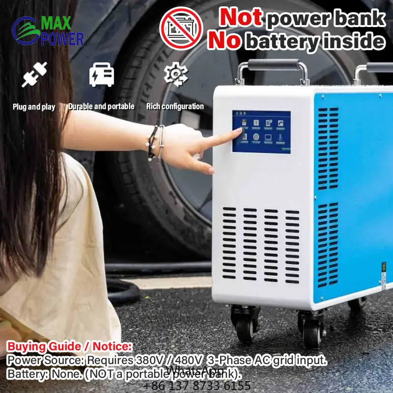 Universal 380V 3 Phase Input Module Movable Dc Fast 20kw Ev Charger With Ccs2 Charging Stations