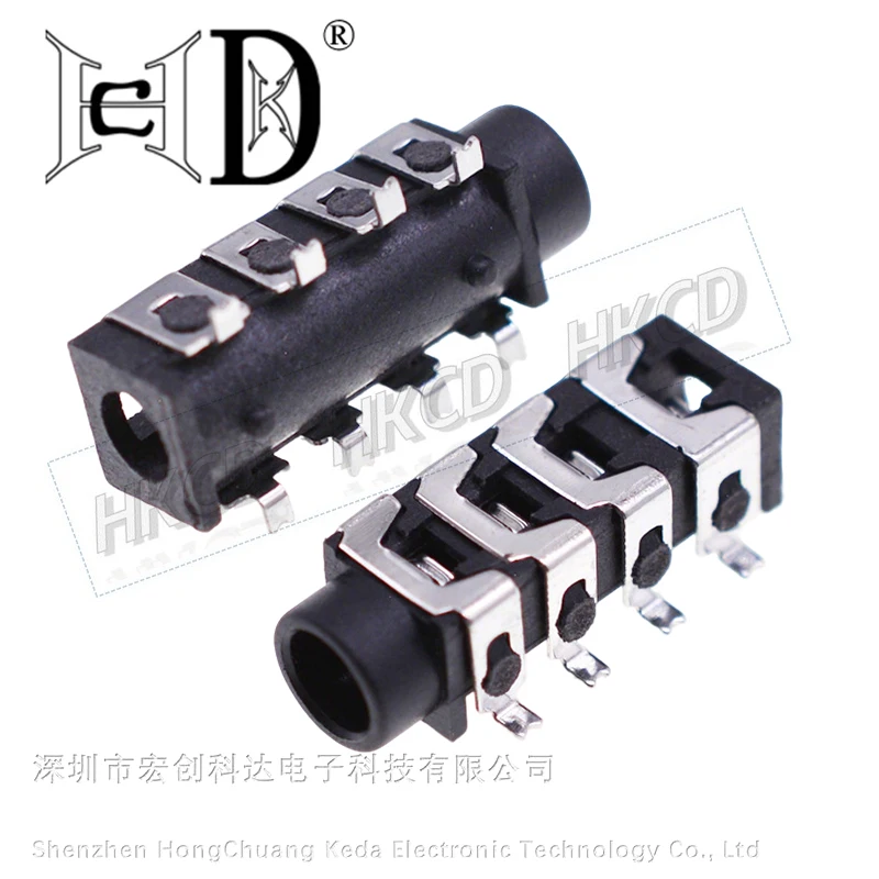 10PCS/Lot 3.5 mm Female Audio Connector SMT 8Pin Stereo Headphone Jack PJ313E PJ-313E SMD 8Pin Black