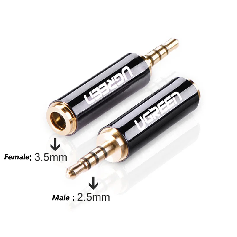 Ugreen 2,5 mm auf 3,5 mm Adapter 2,5 mm Stecker auf 3,5 mm Buchse Konverter vergoldete Klinke Stereo Vollmetallstecker