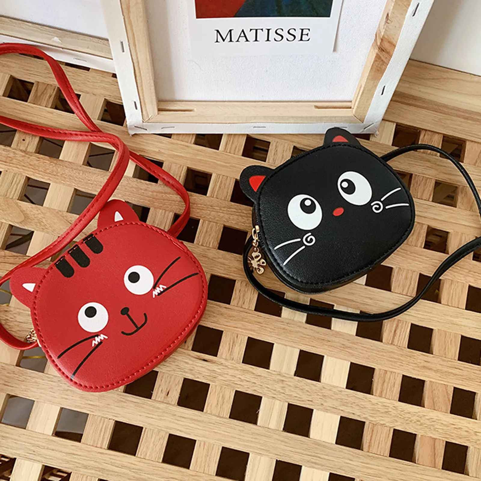 Cartoon Kids Bag Fashion Cute Cat Crossbody Bag Coin Wallet Lovely Hand Bags For Boys And Girls Mini Shoulder Bags