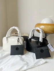 College Style Genuine Cowhide Leather Small Square Bag Single Shoulder Bag Slant Crossbody Bag Trendy Youth Casual Handbag