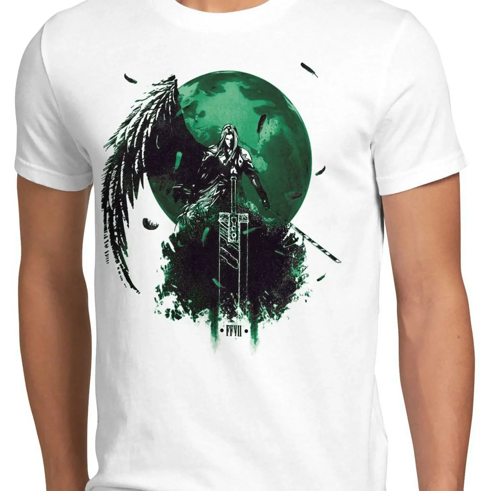 style3 Print T-Shirt Herren Sephiroth VII Fantasy Final 7 Avalanche PS4 PS5 Pro RPG iOS Japan Vintage Washed Bequem