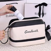 New PU handbag makeup pouch  waterproof and wear-resistant large capacity storage  travel cosmetics storage bag