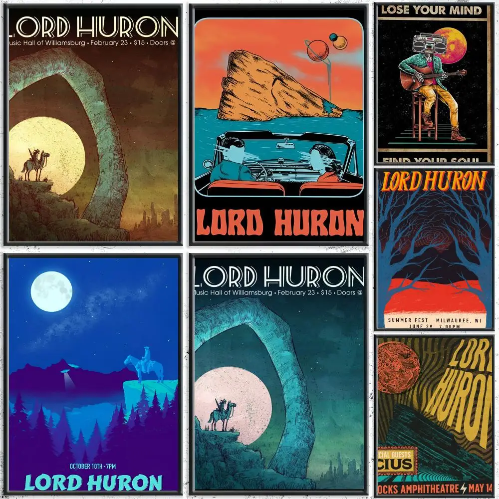 Aesthetic Band L-Lord HuronS Poster HD Self-Adhesive No Residue After Removal Ideal for All Kinds of Wall Decor