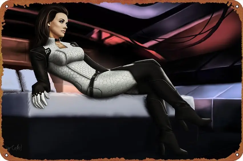 Miranda Lawson Mass Effect 2 Mass Effect Video Game Vintage Metal Sign Tin Sign Poster Outdoor Garden Home Bar Kitchen Wall Deco