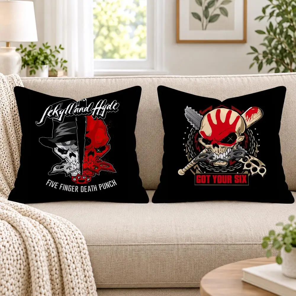 Five F-Finger Death P-Punch Cushion Cover Short Plush Double-Sided Printing Sofa Bedroom Pillow Case Aesthetic Home Decor