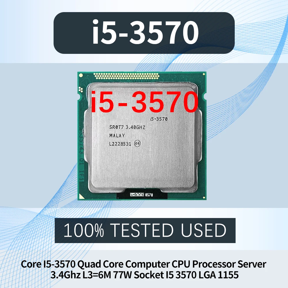 Core I5-3570 Quad Core Computer CPU Processor Server 3.4Ghz L3=6M 77W Socket I5 3570 LGA 1155