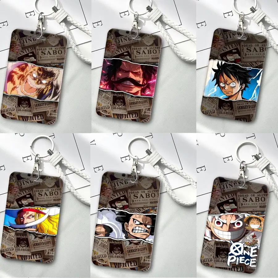 1Pc Card Holder Retractable Credit Card Holders Holders Child Bus with lanyard Bank ID Badge Cover Case One Piece Cool Comic