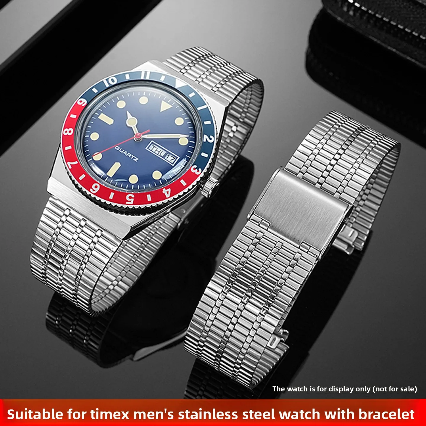 Suitable for Timex TW2T80700 TW2U61300 TW2U60900 Crepe Stainless Steel Watch Strap Women