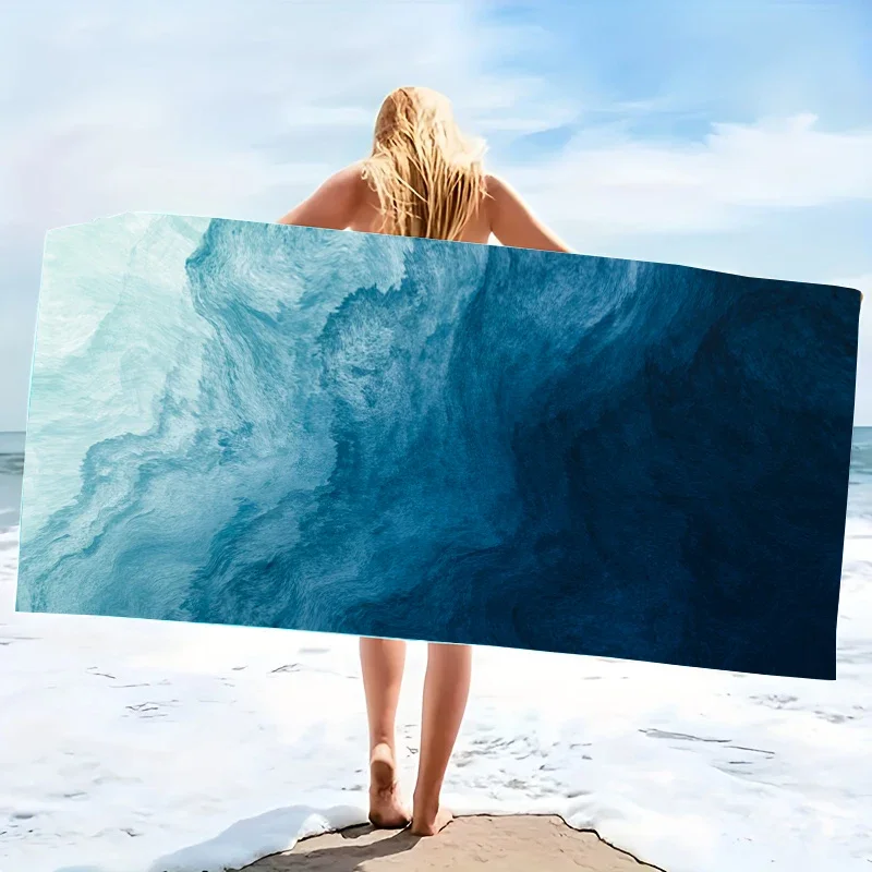 Microfiber Beach Towel Bath Towel Exquisite Prints Thin Absorbent Extra Large Towel for Beach Swimming Camping Yoga Bath Sports