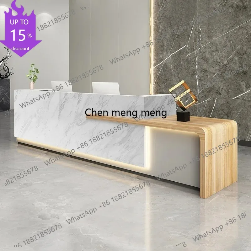 

G153 hotel white reception counter light luxury cosmetic salon business counter elegant modern ресепшн салон красоты office furn