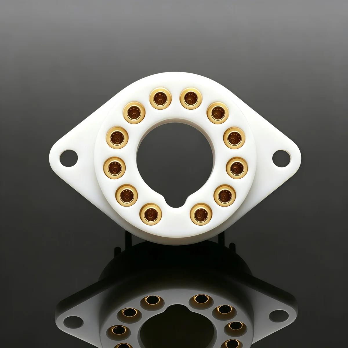 EIZZ 12 Pin PTFE Vacuum Electron Tube Socket Base Holder For 6U10,6Z10,6BN11,24K Gold Plated Brass Pin Hifi Audio DIY