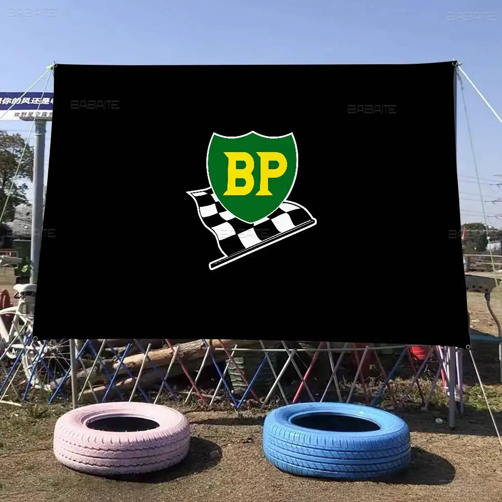 BPs Motoroil Oils Creative Pattern Hanging Flag Polyester Printed Banner Hand Pulled Flag