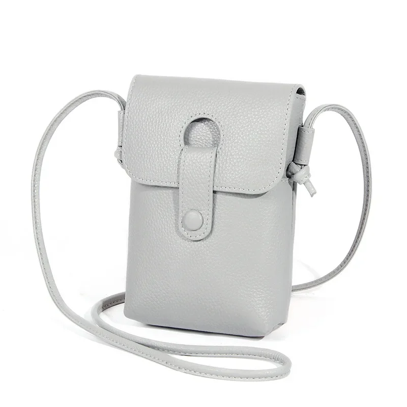 Cellphone Shoulder Bag Genuine Leather Cell Phone Bag Women Crossbody Shoulder Wallets Soft Strap Handbag for Samsung IPhone