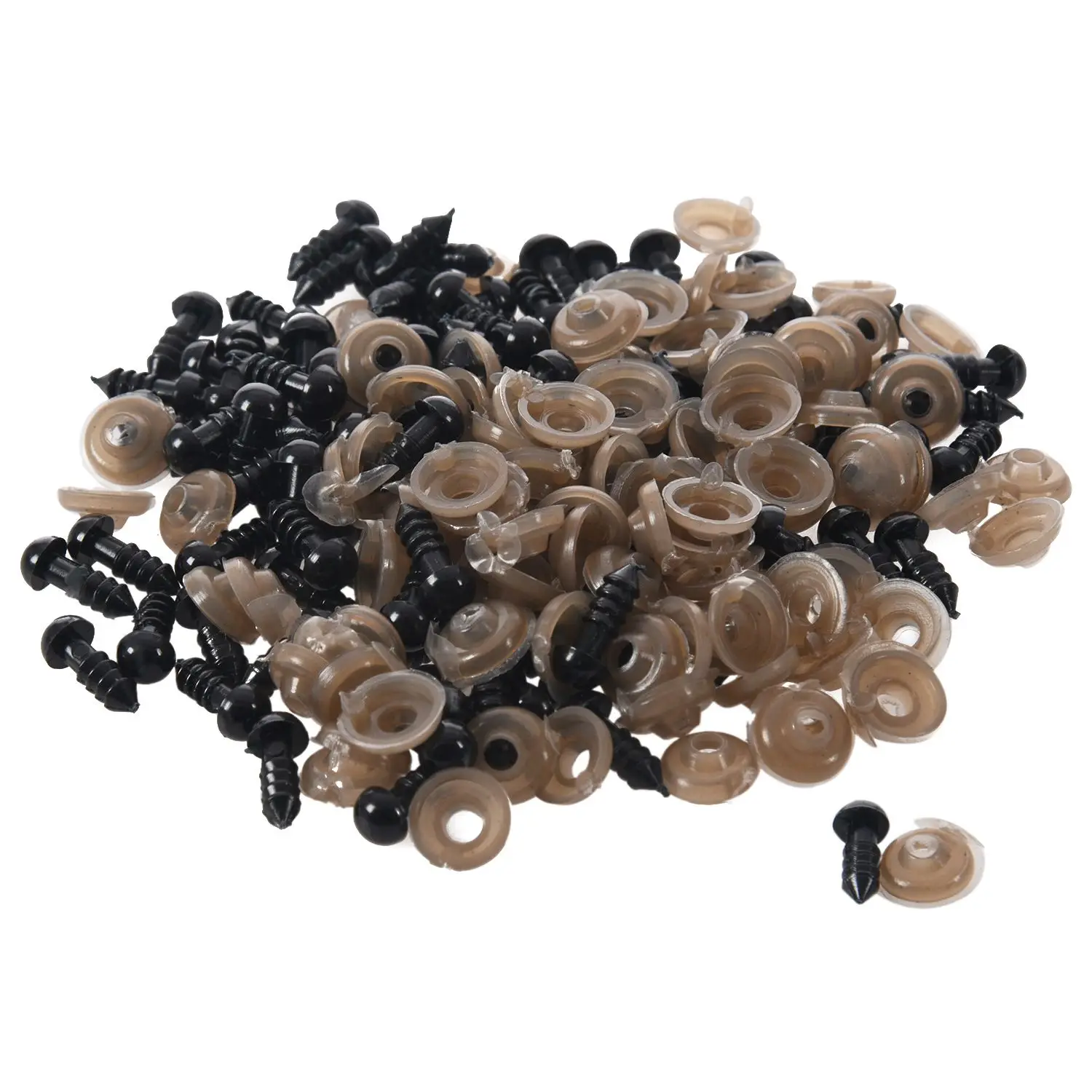 100Pcs 6mm Black Plastic Safety Eye Washers For Teddy Toy Eyes Puppet Doll Craft