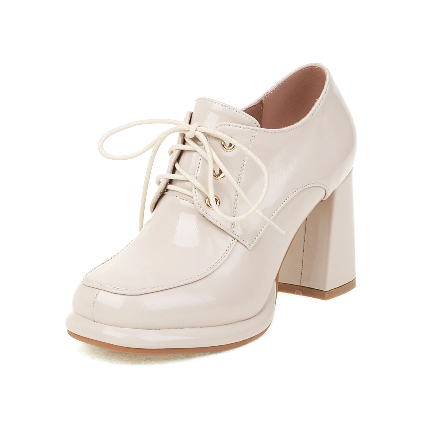 Women\'s single shoes in spring and summer Platform shoes Lace up Thick heel shoes 2022 new women\'s shoes Platform shoes