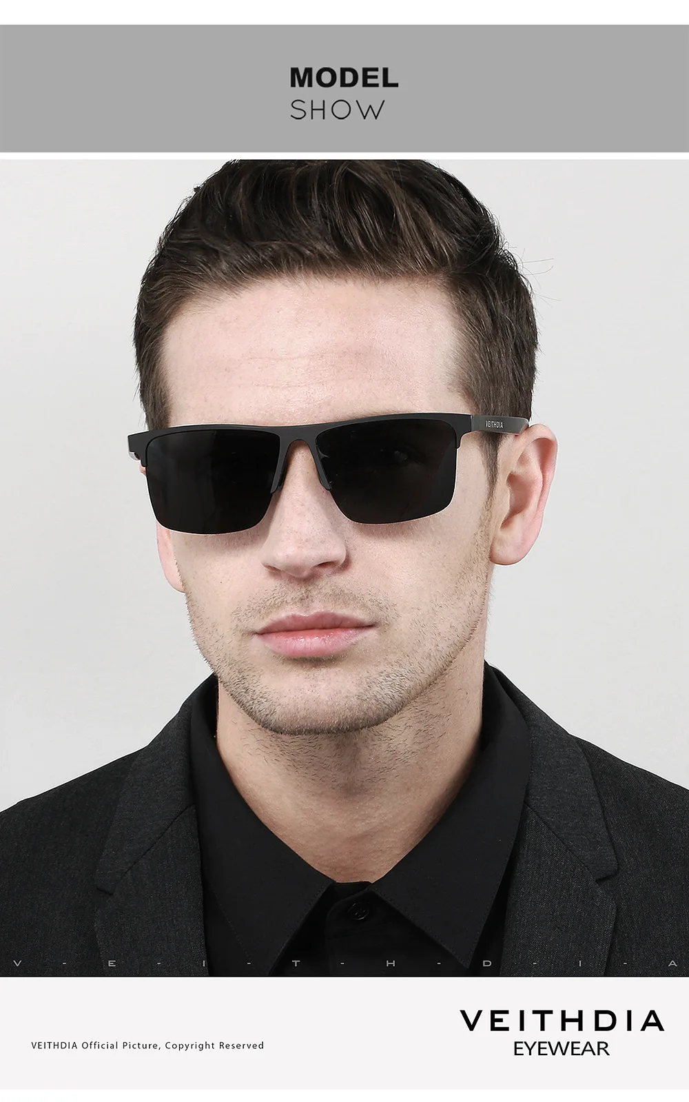 VEITHDIA Vintage polarisierte Sonnenbrille für Männer und Frauen, Aluminium-Magnesium-Rahmen, Outdoor-Brille zum Angeln und Fahren, 6632 – Detail 7