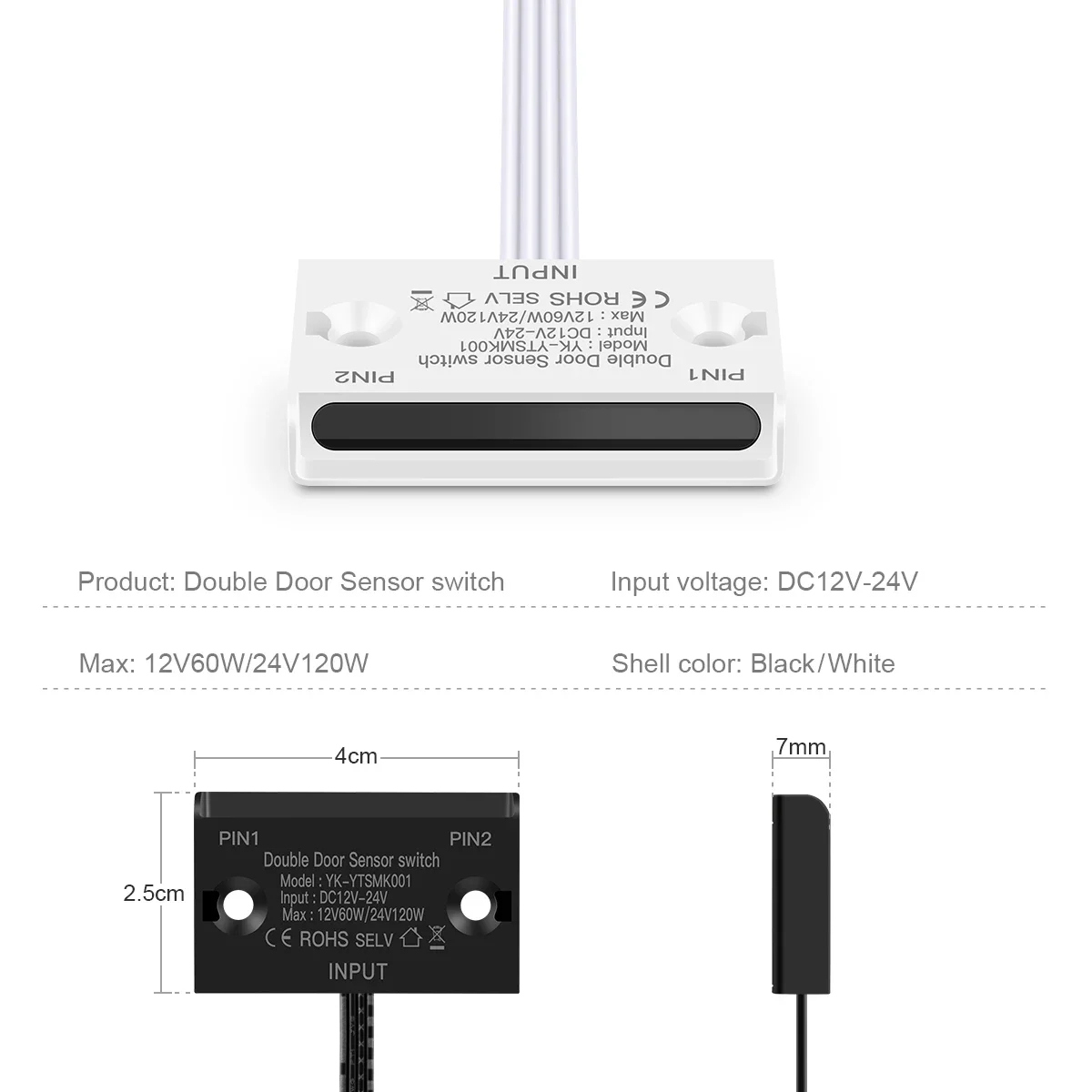 باب حساس مفتوح/إغلاق مفتاح مستشعر مزدوج IR القرب التعريفي DC12V-24V لخزانة إضاءة LED خزانة خزانة عرض خزانة #5