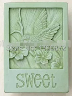   Sweet hummingbird Modelling soap mold silicone cake mold fondant chocolate mold handmade soap mold