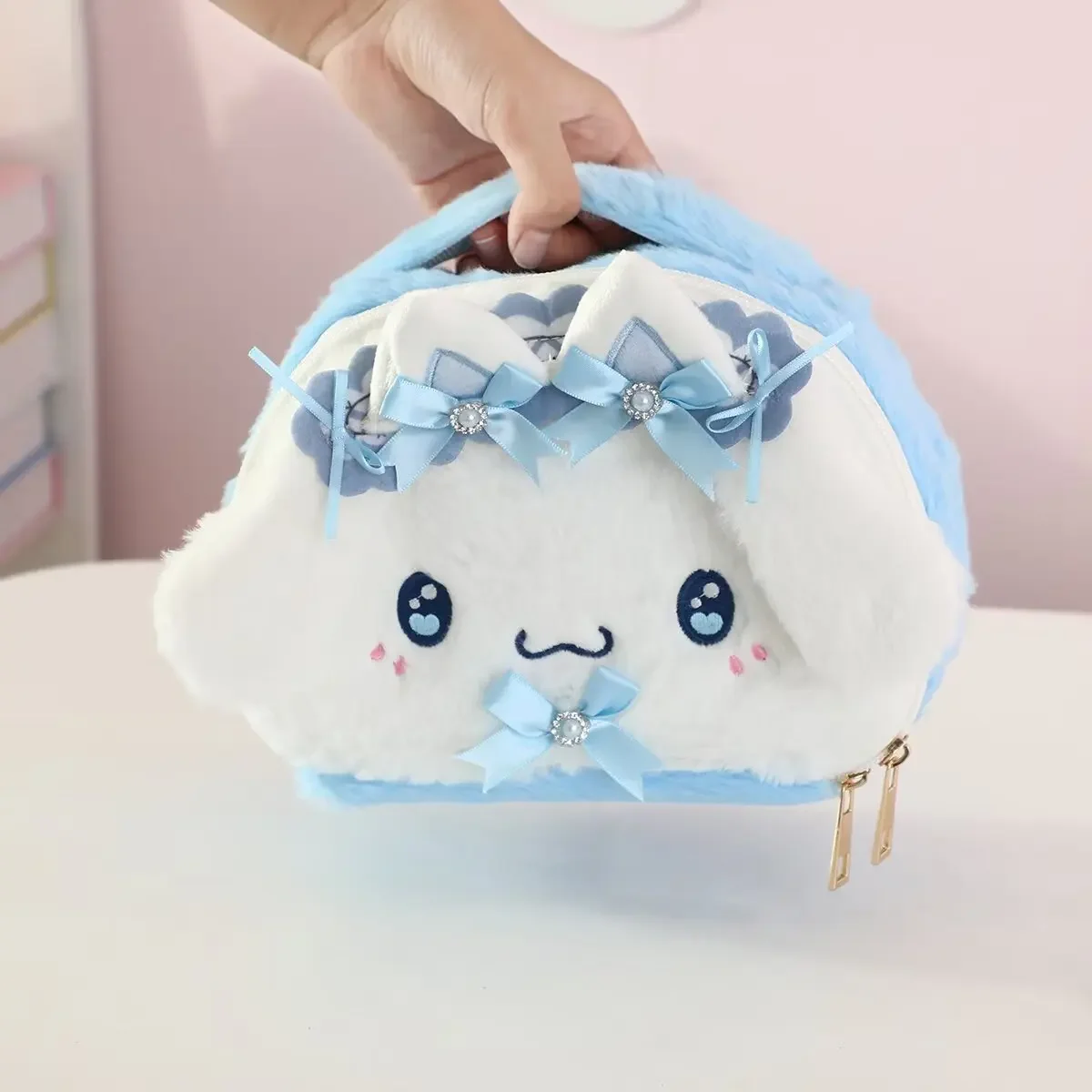 

Kawaii Sanrio плюшевая косметичка Cinnamoroll Kuromi Hello Kitty плюшевая сумка мягкая косметичка для путешествий сумка для хранения подарок девушке