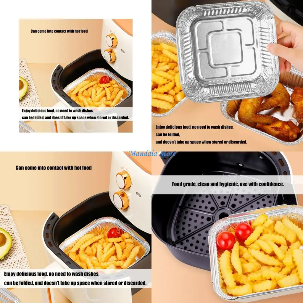 U2JC 100Pcs 8InchAluminum Foil Pans for Toaster Oven Cooking Baking Outdoor Barbecues