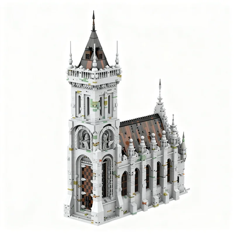 3825 Teile MOC Modulare Straßenlandschaft Gotische Kirche Modellbausatz Architektur Weihnachtsgeschenke Kreative Bildungsspielzeuge Bausteine