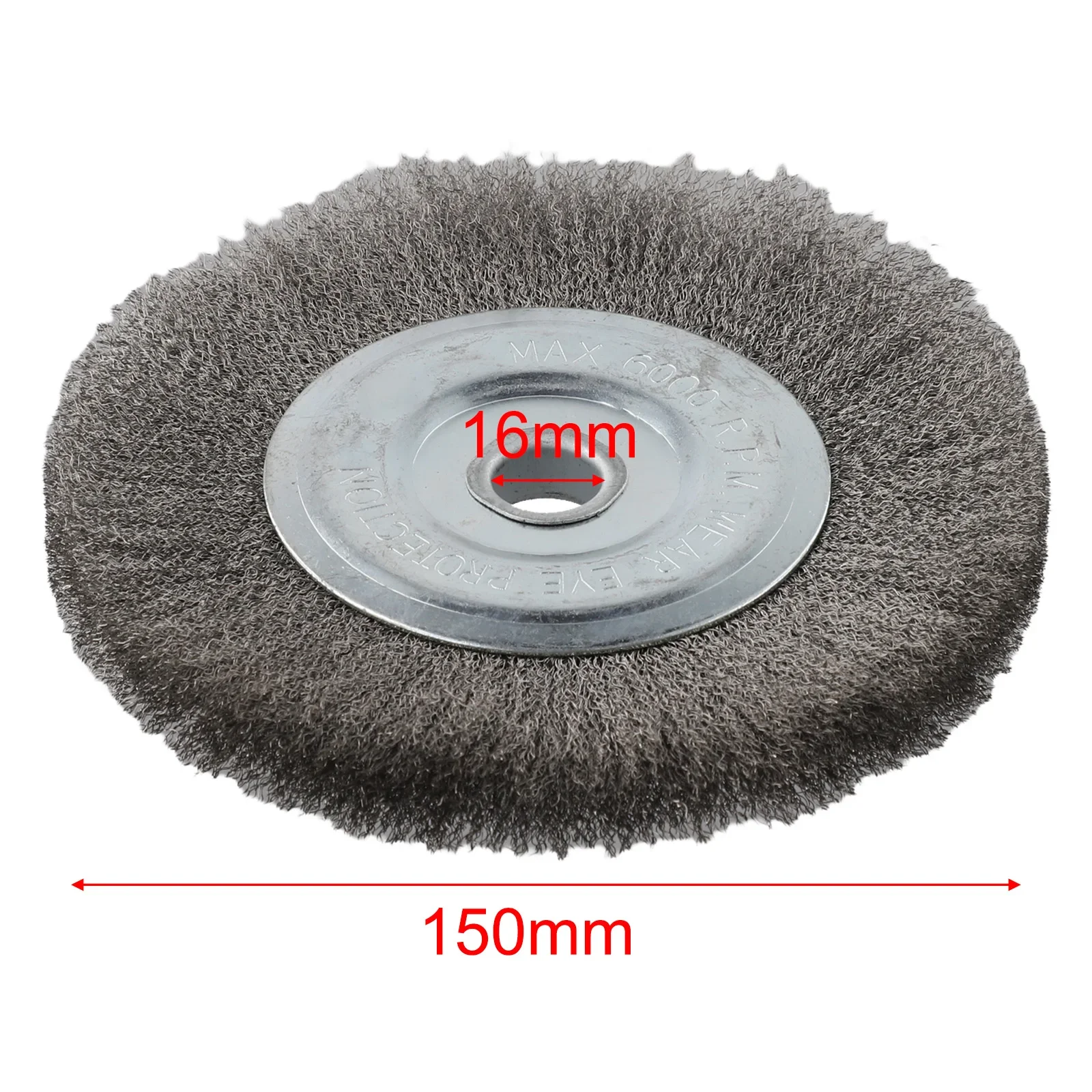 1pc 6'' Crimped Stainless Steel Wire Wheel Brush Bench Grinder Abrasive 16mm Hole Wheel Cup Brush For Metal Deburring Polishing