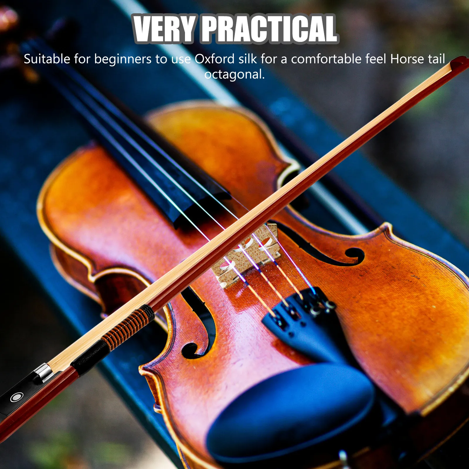 1 4 Violin Bow Replacement Wooden Straight Bow Horsehair Violin Part Musical Instrument Accessory Instrument Accessory