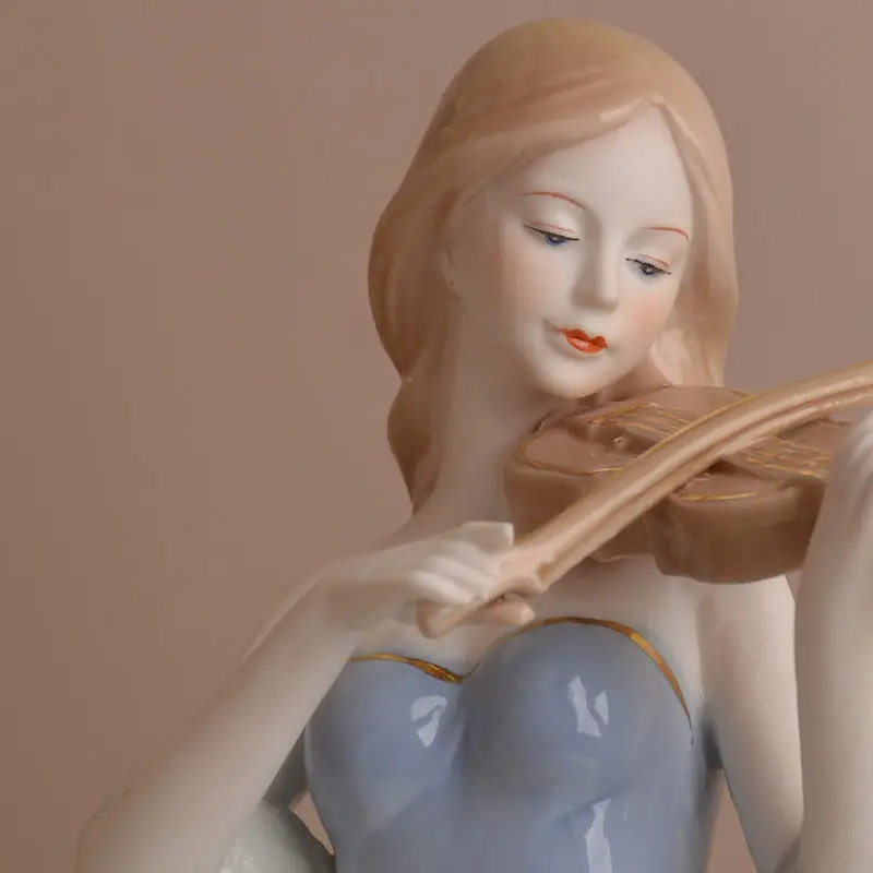Violin ornament Home accessories Living room TV cabinet Entrance wine cabinet decoration Western beautiful women handicrafts