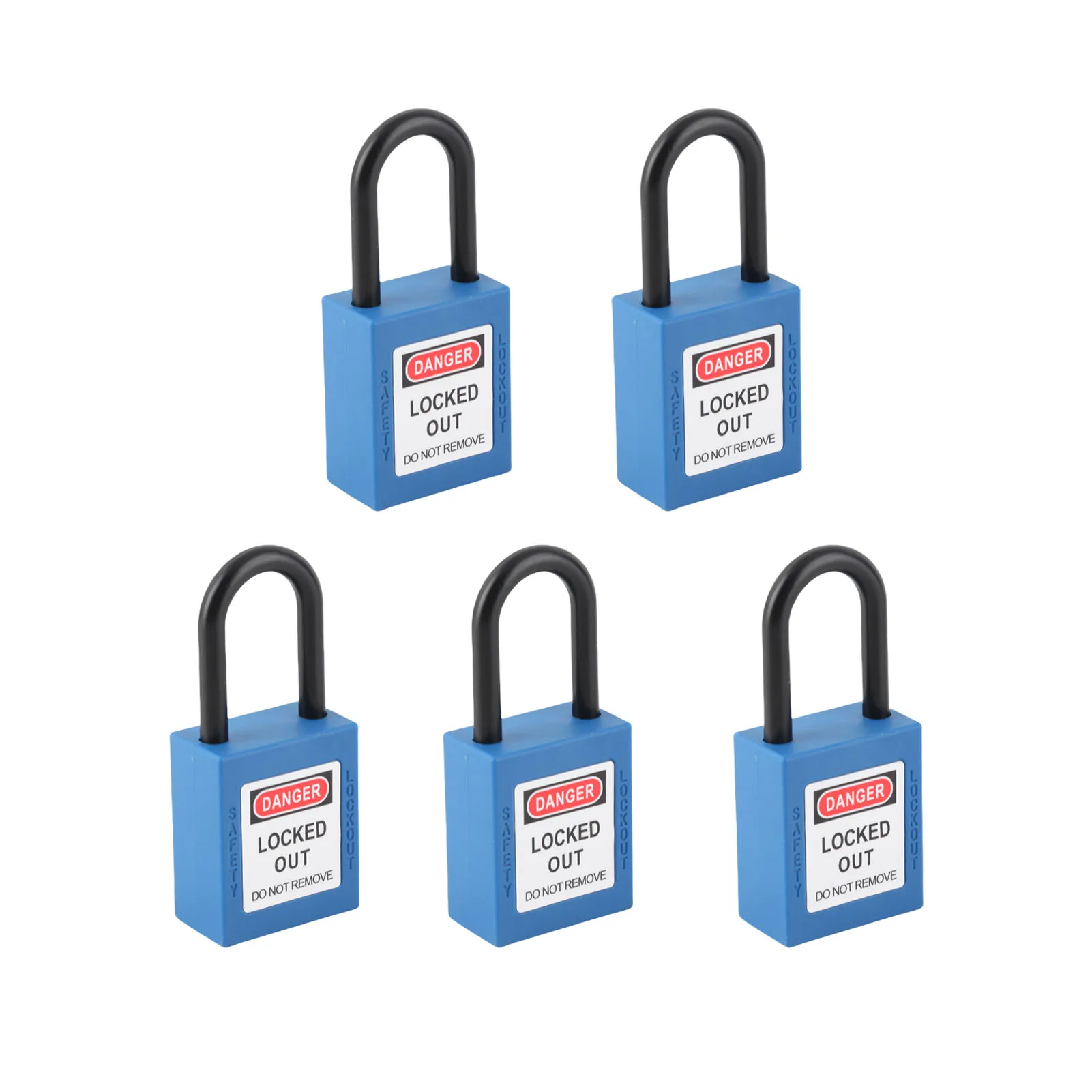 5 Sets 38mm Nylon Insulated Dustproof Safety Padlock With Keys Industrial Electrical Lockout Tagout Lock view 3