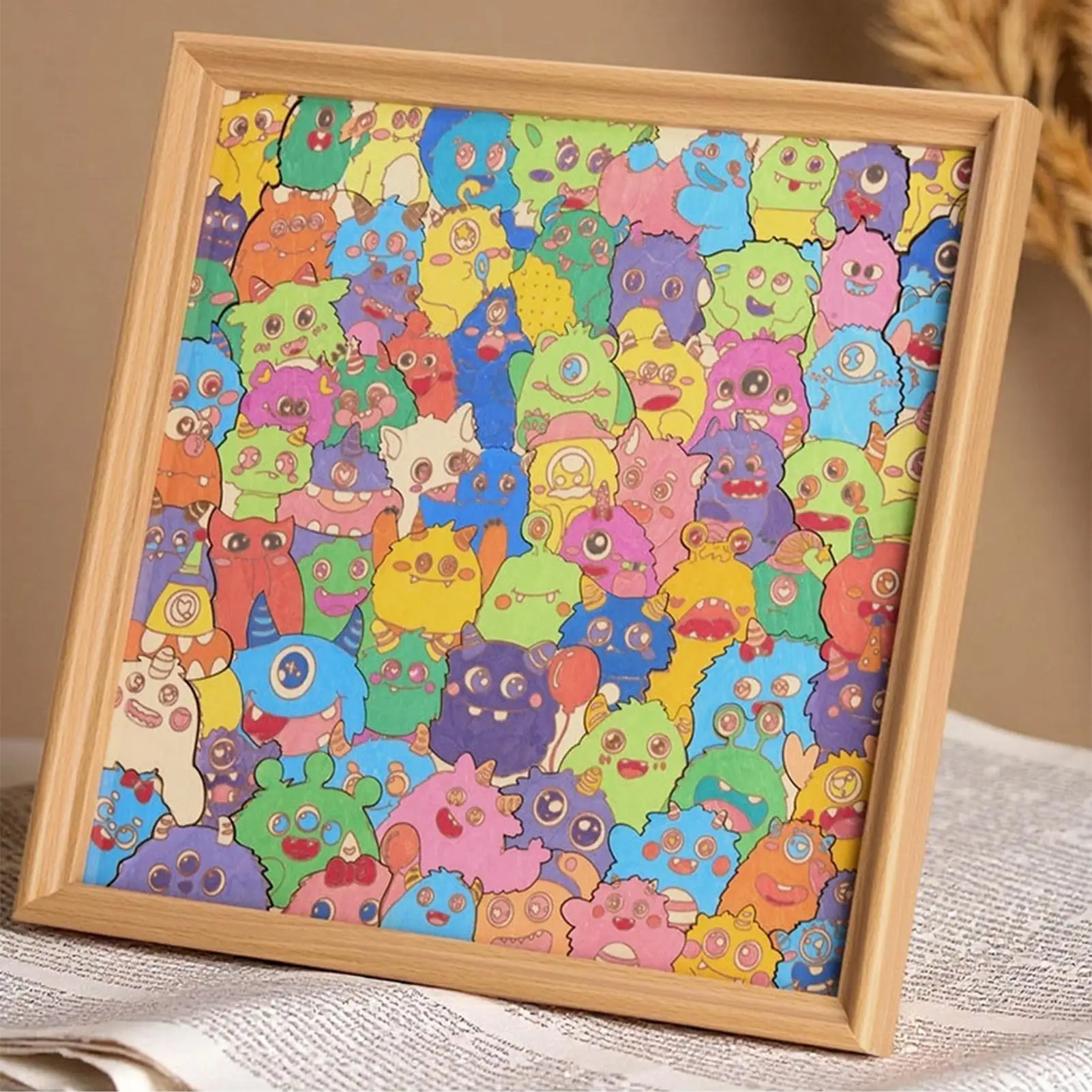 Rompecabezas de madera para niños, marco de animales de madera, Kit de decoración de juguetes divertidos, rompecabezas desafiadores para niños, estante de pared para niños, hogar y familia