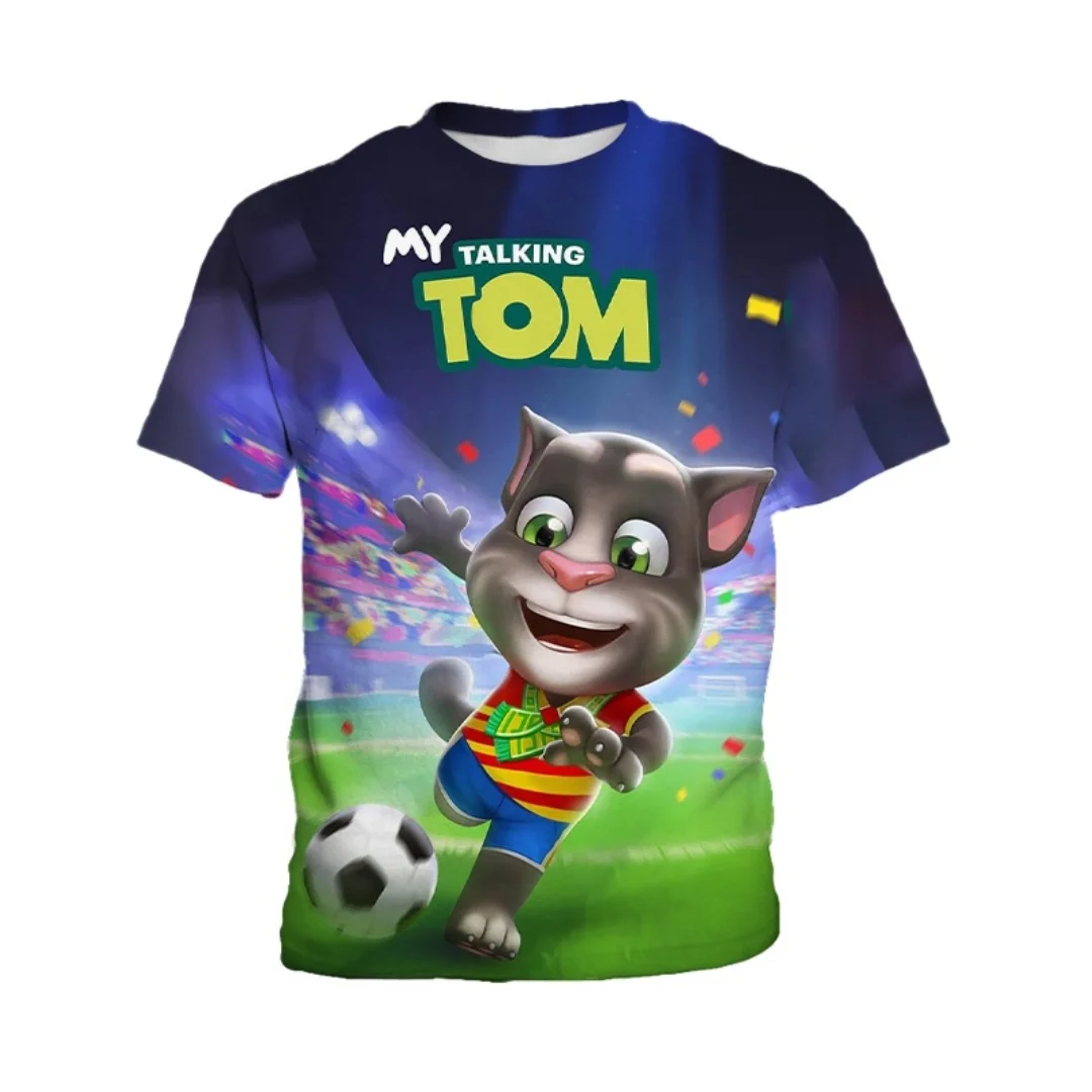 

Детская футболка с короткими рукавами My Talking Tom с 3D-принтом, модная одежда для мальчиков, повседневный удобный топ на каждый день