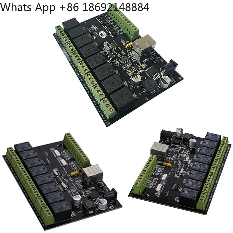 8 Channel Network Relay Switch Controller, Ethernet TCP/IP Relay Module, MODBUS TCP, Compatible with KingView and PLC